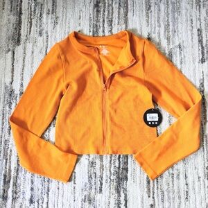Orange Zip-Up Cropped Tee